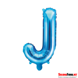 Balon foliowy Litera "J" - niebieski - 35cm