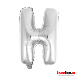 Balon foliowy Litera "H" - srebrny - 45cm