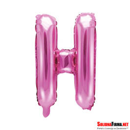 Balon foliowy Litera "H" - ciemnoróżowy - 35cm
