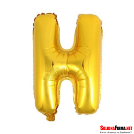 Balon foliowy Litera "H" - złoty - 45cm