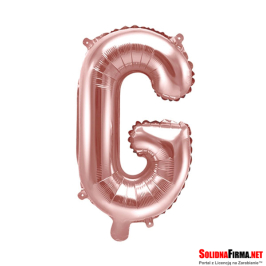 Balon foliowy Litera "G" - różowe-złoto - 35cm