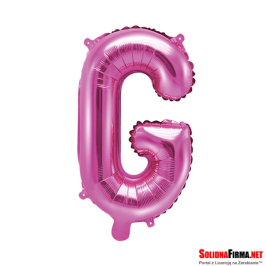 Balon foliowy Litera "G" - ciemnoróżowy - 35cm
