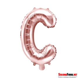 Balon foliowy Litera "C" - różowe-złoto - 35cm