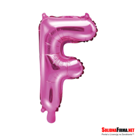 Balon foliowy Litera "F" - ciemnoróżowy - 35cm