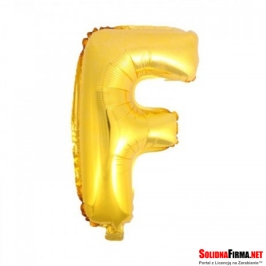 Balon foliowy Litera "F" - złoty - 45cm