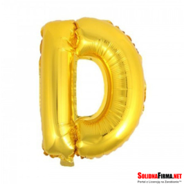 Balon foliowy Litera "D" - złoty - 45cm