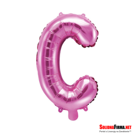 Balon foliowy Litera "C" - ciemnoróżowy - 35cm