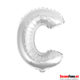 Balon foliowy Litera "C" - srebrny - 45cm