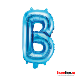 Balon foliowy Litera "B" - niebieski - 35cm