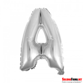Balon foliowy Litera "A" - srebrny - 45cm