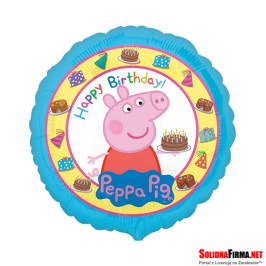 Balon foliowy Świnka Peppa Urodzinki - 46 cm