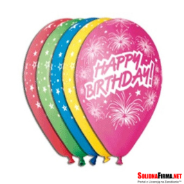 Balony "Happy Birthday" fajerwerki - 5 sztuk