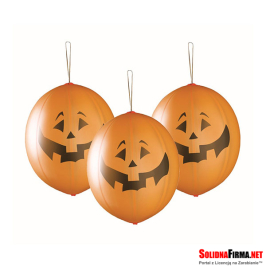 Balony Premium "Dynie na Halloween", piłki z gumką, 3 sztuki