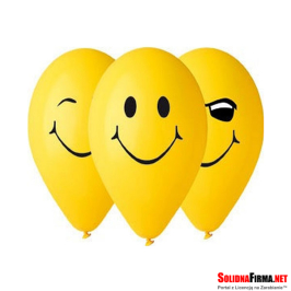 Balony Premium "3 Uśmiechy", żółte 12" / 5 sztuk