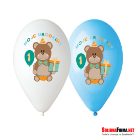 Balony Premium "Moje 1 Urodziny", nad. kolorowy, dla chłopca