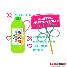 Bańkowy Zestaw Prezentowy - Płyn do baniek 1l + Łapka Mała + Łapka Koniczynka
