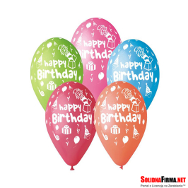Balony "Happy Birthday" - 5 sztuk