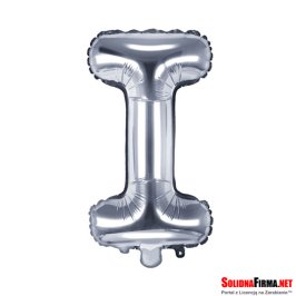 Balon foliowy Litera "I" - srebrny - 86cm