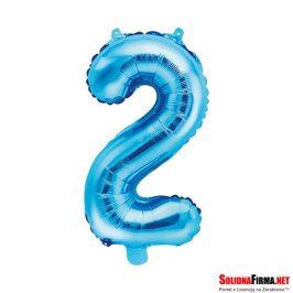 Balon foliowy Cyfra "2" - niebieski - 86cm
