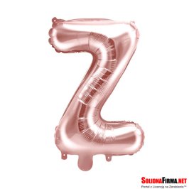 Balon foliowy Litera "Z" - różowe-złoto - 35cm