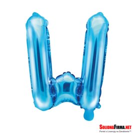 Balon foliowy Litera "W" - niebieski - 35cm