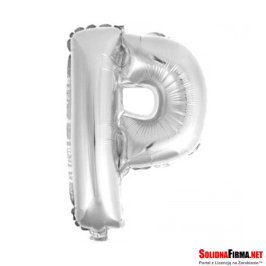 Balon foliowy Litera "P" - srebrny - 45cm