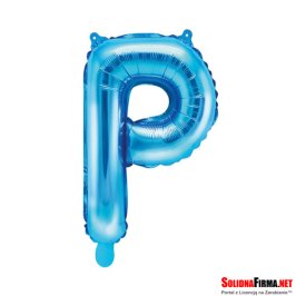 Balon foliowy Litera "P" - niebieski - 35cm