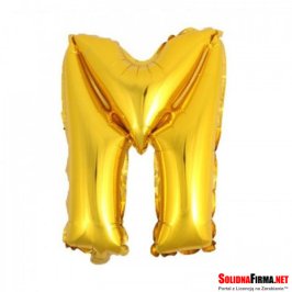 Balon foliowy Litera "M" - złoty - 45cm