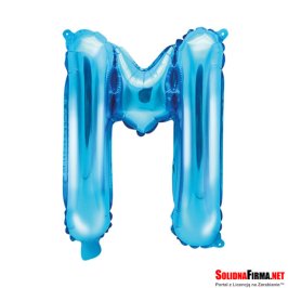 Balon foliowy Litera "M" - niebieski - 35cm
