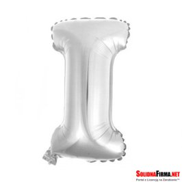 Balon foliowy Litera "I" - srebrny - 45cm