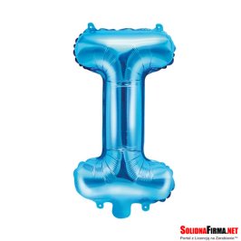 Balon foliowy Litera "I" - niebieski - 35cm