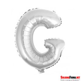 Balon foliowy Litera "G" - srebrny - 45cm