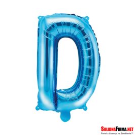 Balon foliowy Litera "D" - niebieski - 35cm