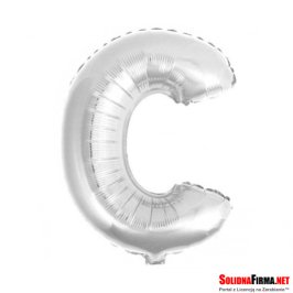 Balon foliowy Litera "C" - srebrny - 45cm