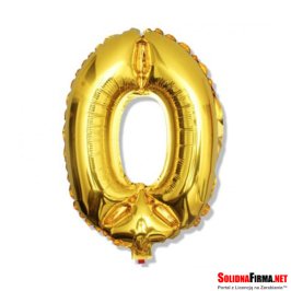 Balon foliowy Cyfra "0" - złoty - 45cm