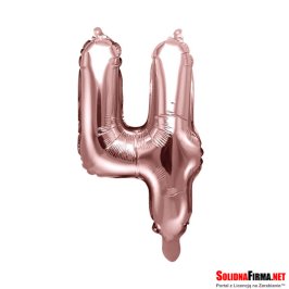 Balon foliowy Cyfra "4" - różowe-złoto - 35cm