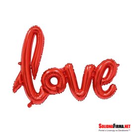 Balon Foliowy z Napisem Love - Czerwony - Duży