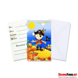 Zaproszenia na imprezę + koperty PIRAT