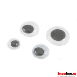 Oczy do naklejania z klejem z ruchomą źrenicą - 8 sztuk