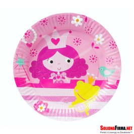 Talerzyki papierowe "Księżniczka" 23 cm, 6 sztuk