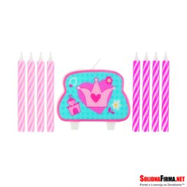 Świeczki z ozdobą "Księżniczka", 8/8+1