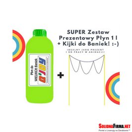 Bańkowy Zestaw Prezentowy - Płyn do baniek 1l + Kijki TRZY OCZKA
