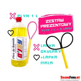 Bańkowy Zestaw Prezentowy – Płyn do baniek 1l + Łapka Mała + Łapka Okulary